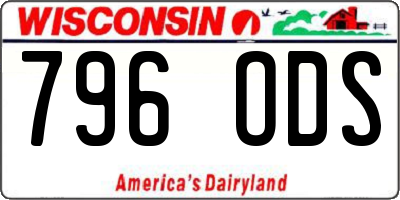 WI license plate 796ODS