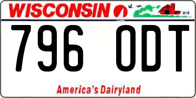 WI license plate 796ODT