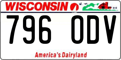 WI license plate 796ODV
