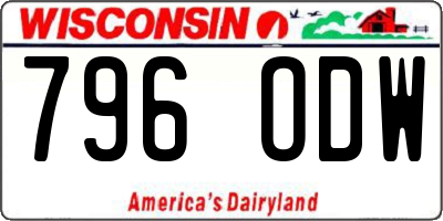 WI license plate 796ODW
