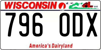 WI license plate 796ODX