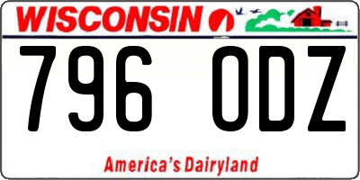 WI license plate 796ODZ