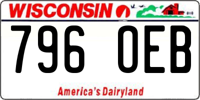 WI license plate 796OEB