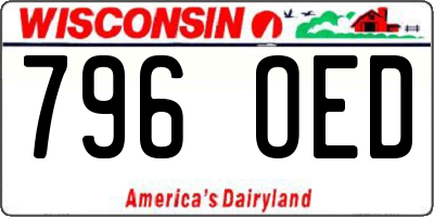 WI license plate 796OED