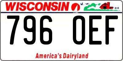 WI license plate 796OEF