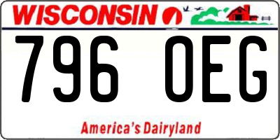 WI license plate 796OEG