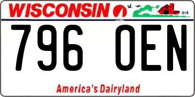 WI license plate 796OEN