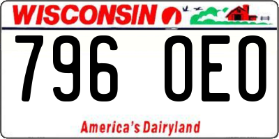 WI license plate 796OEO