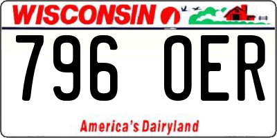 WI license plate 796OER