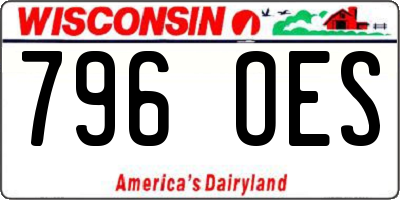 WI license plate 796OES