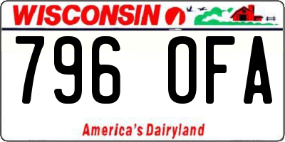 WI license plate 796OFA