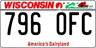 WI license plate 796OFC