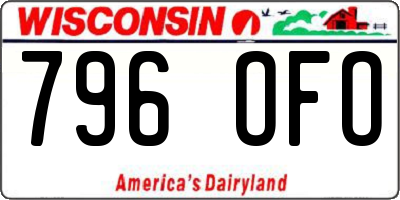 WI license plate 796OFO