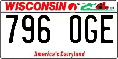 WI license plate 796OGE