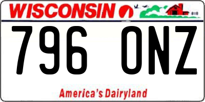 WI license plate 796ONZ