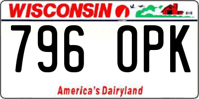 WI license plate 796OPK