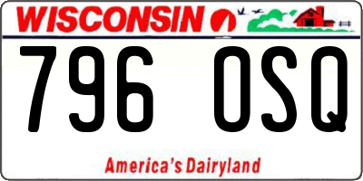 WI license plate 796OSQ