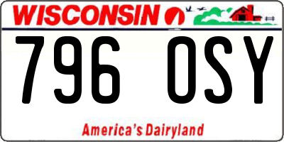 WI license plate 796OSY