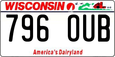 WI license plate 796OUB