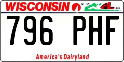 WI license plate 796PHF
