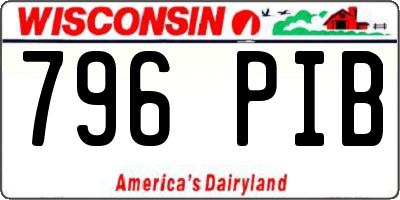 WI license plate 796PIB
