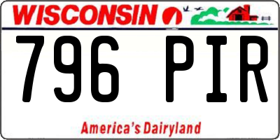 WI license plate 796PIR