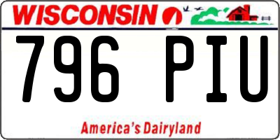 WI license plate 796PIU