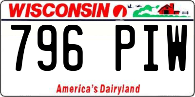 WI license plate 796PIW