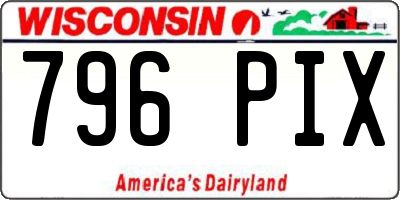 WI license plate 796PIX