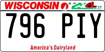 WI license plate 796PIY