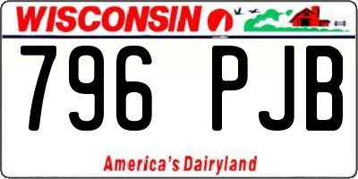 WI license plate 796PJB