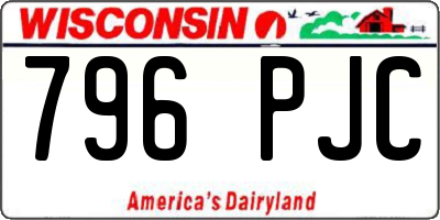 WI license plate 796PJC
