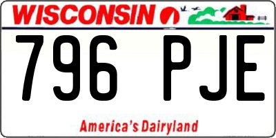 WI license plate 796PJE