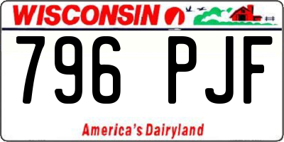 WI license plate 796PJF