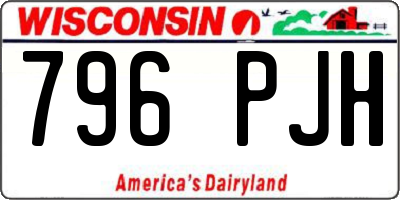 WI license plate 796PJH