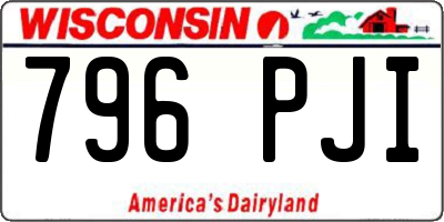 WI license plate 796PJI