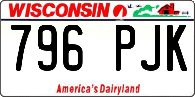 WI license plate 796PJK