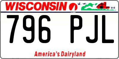 WI license plate 796PJL