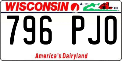 WI license plate 796PJO