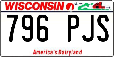 WI license plate 796PJS