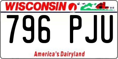 WI license plate 796PJU