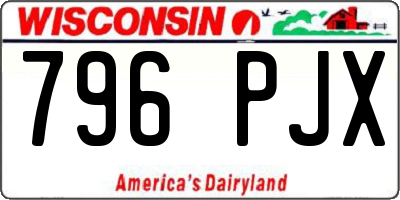 WI license plate 796PJX