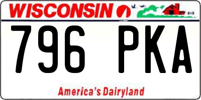WI license plate 796PKA
