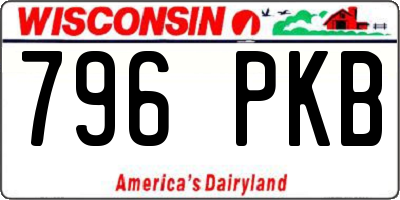 WI license plate 796PKB