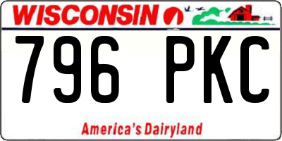 WI license plate 796PKC