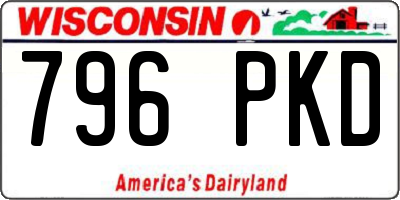 WI license plate 796PKD