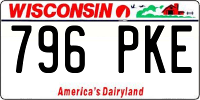 WI license plate 796PKE