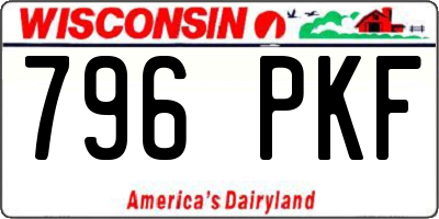 WI license plate 796PKF