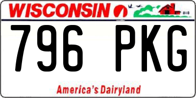WI license plate 796PKG