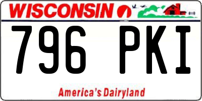 WI license plate 796PKI